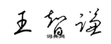 梁锦英王智谦草书个性签名怎么写