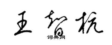梁锦英王智杭草书个性签名怎么写