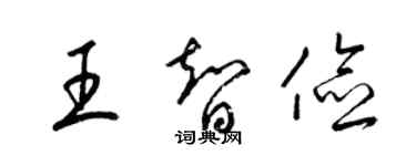 梁锦英王智俭草书个性签名怎么写