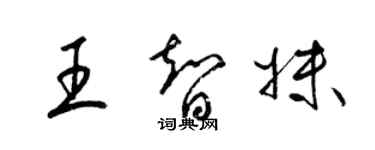 梁锦英王智妹草书个性签名怎么写