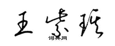 梁锦英王紫琪草书个性签名怎么写