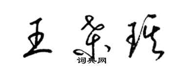 梁锦英王桑琪草书个性签名怎么写