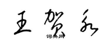 梁锦英王贺永草书个性签名怎么写
