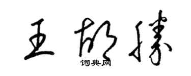 梁锦英王胡胜草书个性签名怎么写