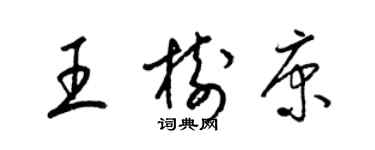梁锦英王树康草书个性签名怎么写
