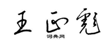 梁锦英王正彪草书个性签名怎么写