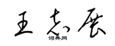 梁锦英王志展草书个性签名怎么写