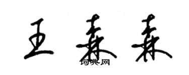 梁锦英王森森草书个性签名怎么写