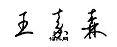 梁锦英王嘉森草书个性签名怎么写