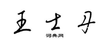梁锦英王士丹草书个性签名怎么写