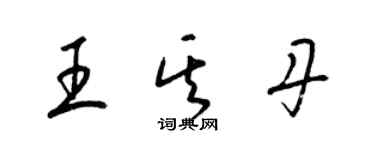 梁锦英王其丹草书个性签名怎么写