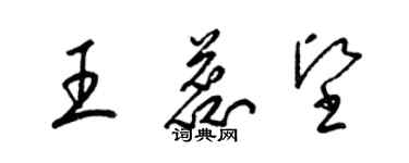 梁锦英王蕊坚草书个性签名怎么写