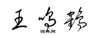 梁锦英王鸣鹤草书个性签名怎么写