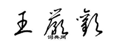 梁锦英王严欢草书个性签名怎么写