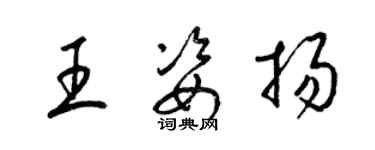 梁锦英王姿扬草书个性签名怎么写