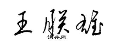 梁锦英王朕雄草书个性签名怎么写