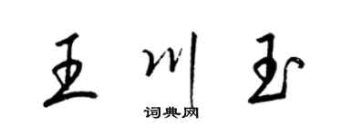 梁锦英王川玉草书个性签名怎么写