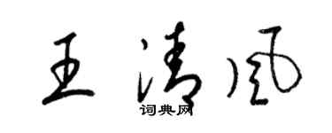 梁锦英王清风草书个性签名怎么写
