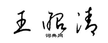 梁锦英王昭清草书个性签名怎么写