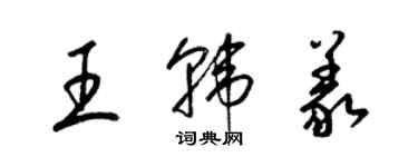 梁锦英王韩义草书个性签名怎么写