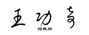 梁锦英王功奇草书个性签名怎么写
