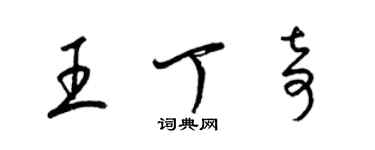 梁锦英王丁奇草书个性签名怎么写