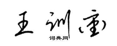 梁锦英王训冲草书个性签名怎么写