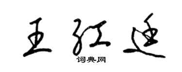梁锦英王红廷草书个性签名怎么写
