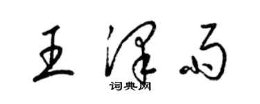 梁锦英王泽雨草书个性签名怎么写
