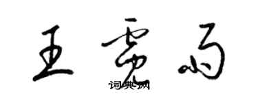 梁锦英王霓雨草书个性签名怎么写