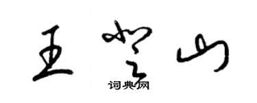 梁锦英王登山草书个性签名怎么写