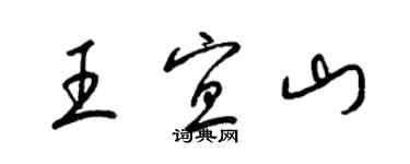 梁锦英王宜山草书个性签名怎么写
