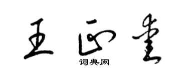 梁锦英王正爱草书个性签名怎么写