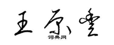 梁锦英王原丰草书个性签名怎么写