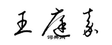 梁锦英王庭嘉草书个性签名怎么写