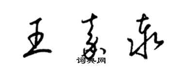 梁锦英王嘉泰草书个性签名怎么写