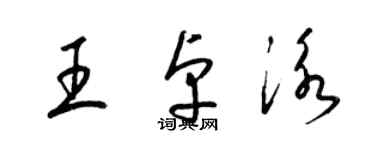 梁锦英王卓泳草书个性签名怎么写