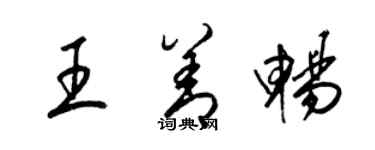 梁锦英王善畅草书个性签名怎么写