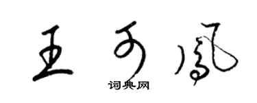 梁锦英王可凤草书个性签名怎么写