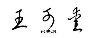 梁锦英王可爱草书个性签名怎么写