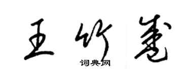 梁锦英王竹盛草书个性签名怎么写