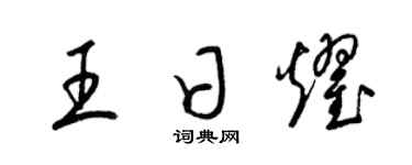 梁锦英王日耀草书个性签名怎么写