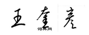 梁锦英王奎彦草书个性签名怎么写