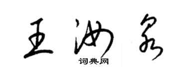 梁锦英王汝泉草书个性签名怎么写