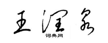 梁锦英王润泉草书个性签名怎么写