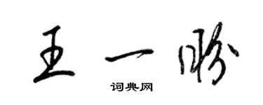 梁锦英王一盼草书个性签名怎么写
