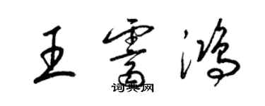 梁锦英王霁鸿草书个性签名怎么写