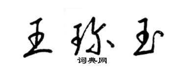 梁锦英王珍玉草书个性签名怎么写