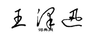 梁锦英王泽迅草书个性签名怎么写