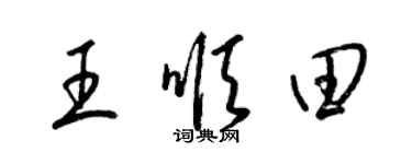 梁锦英王顺田草书个性签名怎么写
